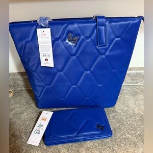 Lug Paddock and Surrey Wallet set Satin Lux Sapphire